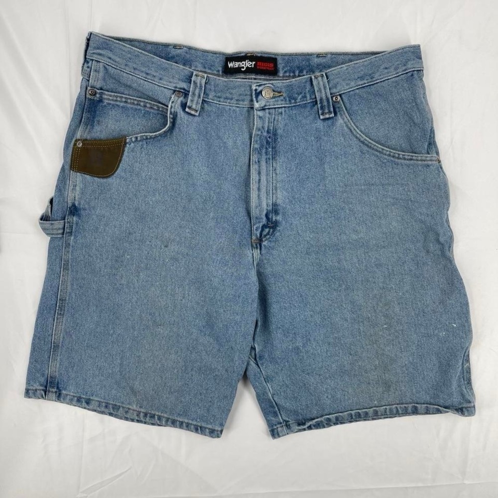 Wrangler Distressed Cargo Carpenter Shorts VTG 38 Thrashed Grunge Skater Utility